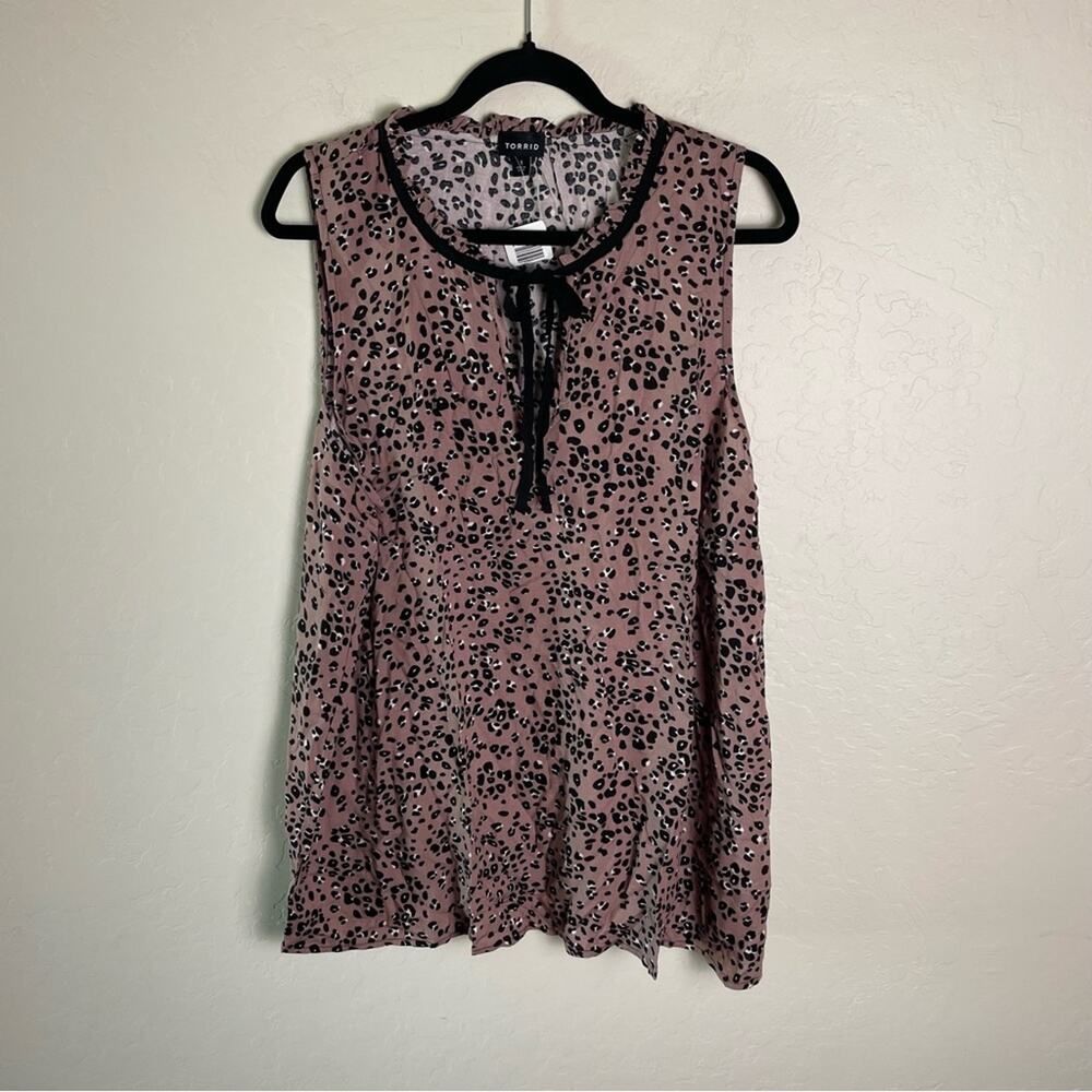Torrid Brown Leopard Tie Neck Tank 1X NWT 11806739 - Picture 3 of 13